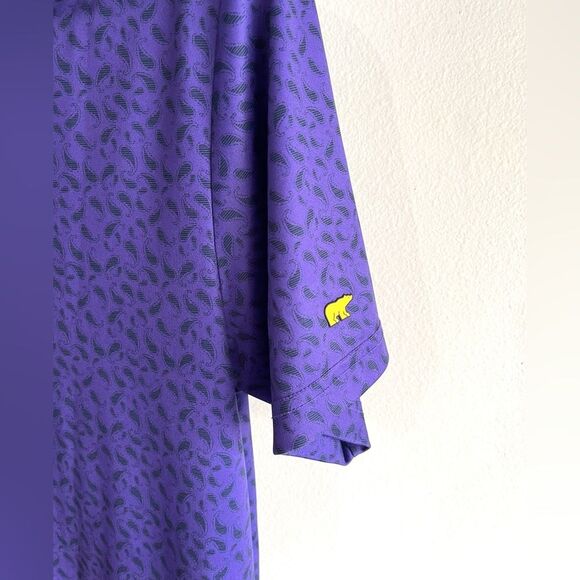 Jack Nicklaus Performance Golf Polo Shirt geometric paisley purple men’s L - Picture 3 of 7